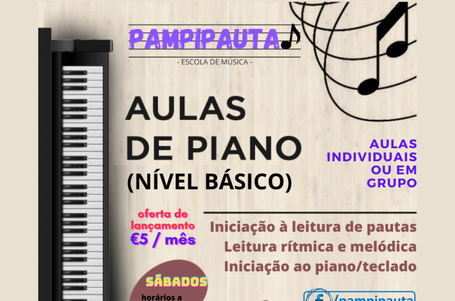 Estão abertas as inscrições para as Aulas de Piano